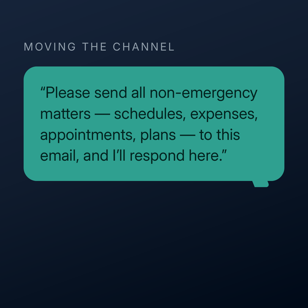A script for moving co-parenting messages to a single written channel.