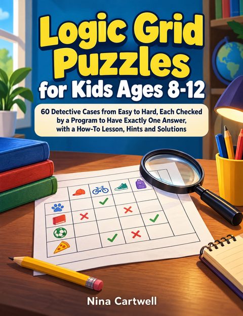 Cover of Logic Grid Puzzles for Kids Ages 8-12